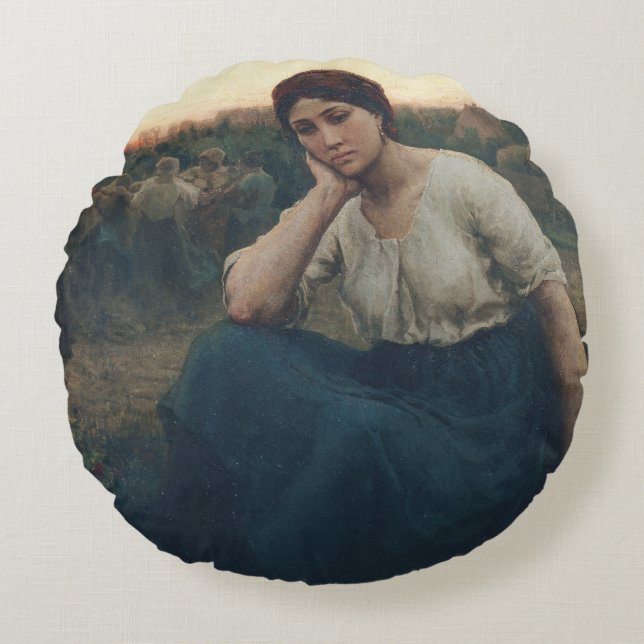 Avond 1860 rond kussen (Voorkant)