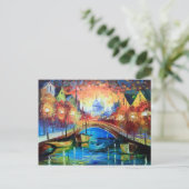 Avond Amsterdam Briefkaart (Staand voorkant)