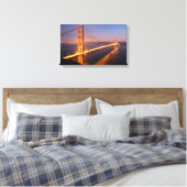 Avond bij de Golden Gate Bridge Canvas Afdruk (Insitu (Slaapkamer))