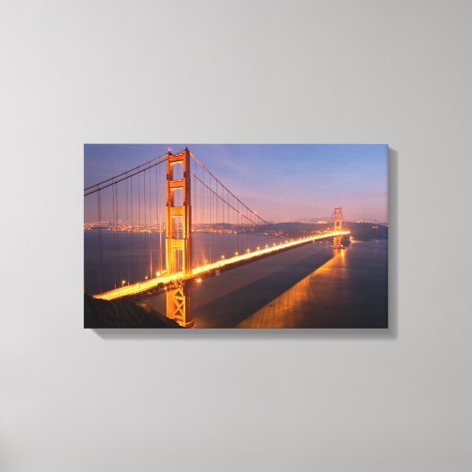 Avond bij de Golden Gate Bridge Canvas Afdruk (Voorkant)