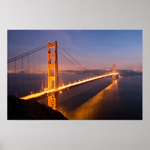 Avond bij de Golden Gate Bridge Poster