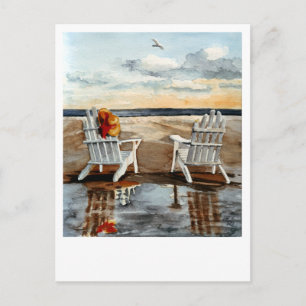 Avond bij het strand briefkaart