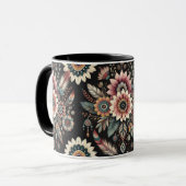 Avond Boho Bloemen Mok (Voorkant links)