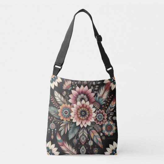 Avond Boho Blooms Crossbody Tas (Voorkant)