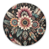 Avond Boho Blooms Keramische Knop (Voorkant)