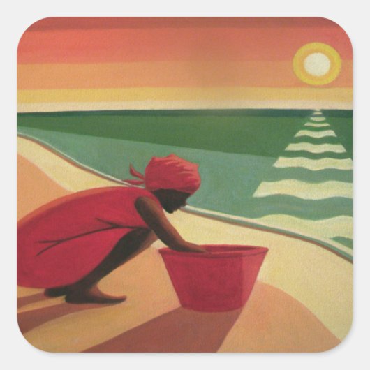 Avond Calm 2003 Vierkante Sticker (Voorkant)