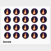 Avond Campfire Ronde Sticker (Vel)