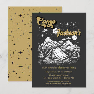 Avond Camping Woodland Verjaardagsfeest Kaart