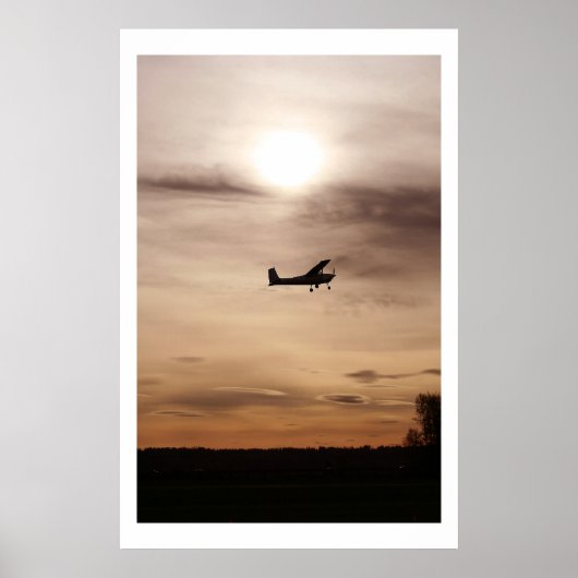 Avond Cessna 182 Poster (Voorkant)