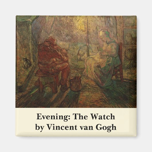 Avond - De wacht door Vincent van Gogh Magneet (Voorkant)
