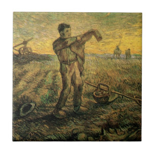 Avond - Einde van de Dag door Vincent van Gogh Tegeltje