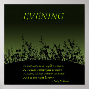 Avond; Emily Dickinson Poster