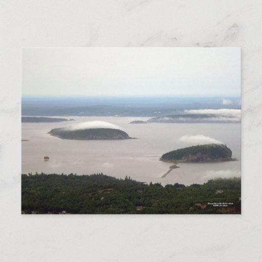 Avond Fog op het Briefkaart van de Bar Harbor Isla (Voorkant)