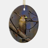 Avond Grosbeak-fotografie Keramisch Ornament (Rechts)