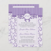 Avond huwelijksuitnodiging in lavender Pattern Kaart (Voorkant / Achterkant)