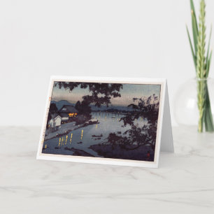 Avond in de rivier de Chikugo, Hiroshi Yoshida Kaart