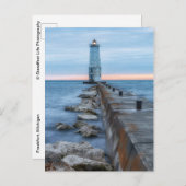Avond in de vuurtoren van Frankfort Briefkaart (Voorkant / Achterkant)