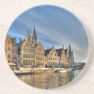 Avond in Gent Zandsteen Onderzetter