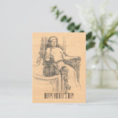 Avond in het oude huis briefkaart (Staand voorkant)