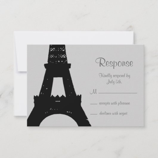 Avond in Parijs RSVP Kaartje (Voorkant)