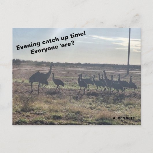 Avond inhaaltijd briefkaart (Voorkant)