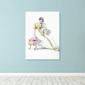 Avond jurk of bruiloft, mode bord van canvas afdruk (Insitu (Houten vloer))