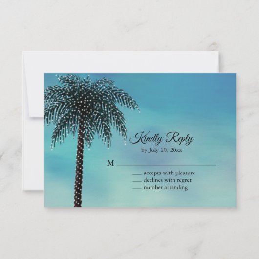 Avond Koord Lichten Palm Tree RSVP turquoise (Voorkant)