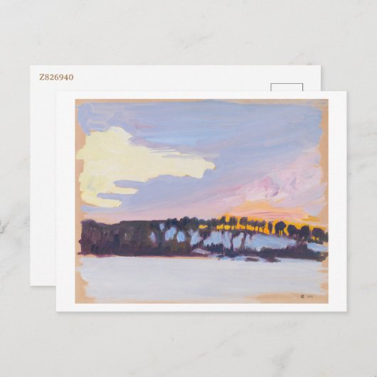 Avond Landschap, Akseli Gallen-Kallela, Fine Art Briefkaart (Voorkant / Achterkant)