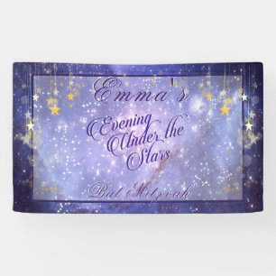 Avond onder de sterren Bat Mitzvah Galaxy Stars Spandoek