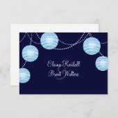 Avond Party Lantern RSVP in Blue (Voorkant / Achterkant)