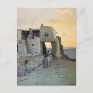 Avond, Pueblo van Walpi door Marion Kavagh Wachtel Briefkaart