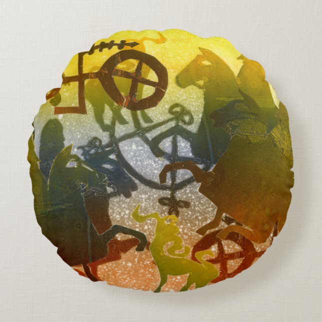 Avond Rond Kussen (Voorkant)