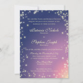 Avond Stars Twinkle Sky Wedding Invitation Kaart (Voorkant)