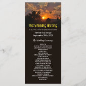 Avond Sunset Scene, Rustic Wedding Programma (Voorkant)