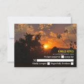 Avond Sunset Scene, Rustic Wedding RSVP Kaartje (Voorkant)