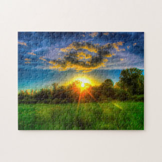 Avond Sunset Wisconsin. Legpuzzel