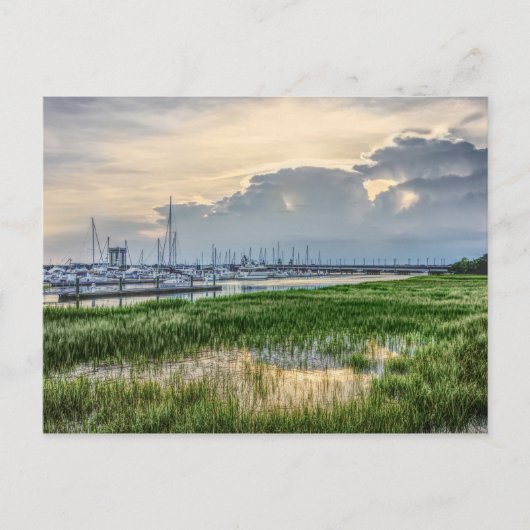 Avond te Charleston Harbour Briefkaart (Voorkant)