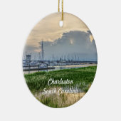 Avond te Charleston Harbour Keramisch Ornament (Rechts)