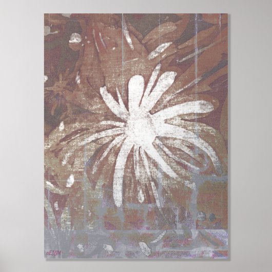 Avond Tuin Batik Zilveren Folie Print (Voorkant)