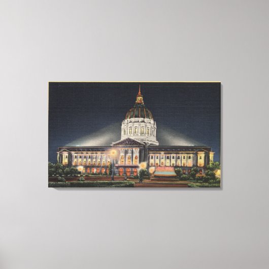 Avond Uitzicht van het stadhuis Canvas Afdruk (Voorkant)