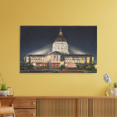 Avond Uitzicht van het stadhuis Canvas Afdruk (Insitu (Woonkamer))
