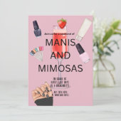 Avond voor de Bruid: Handverzorging & Mimosas Kaart (Staand voorkant)