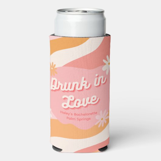 Avond voor de Bruiloft Retro Roze Blikkoeler (Seltzer Achterkant)