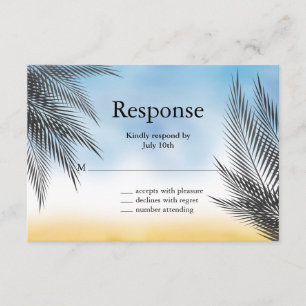 Avond Waterverf Palm Leaves RSVP Kaartje