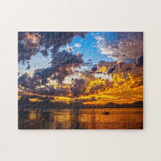 Avond Zonsondergang. Legpuzzel (Horizontaal)