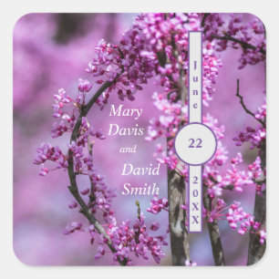 Avondale Redbud Art Wedding Vierkante Sticker