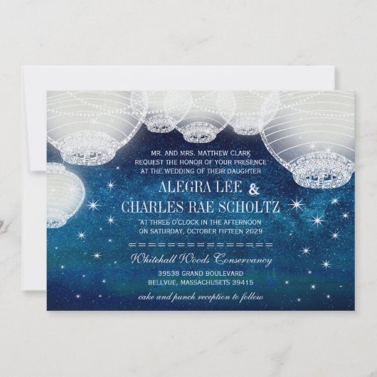 Avondbruiloft in de marinescheepvaart kaart (Voorkant)