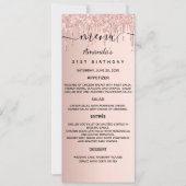 avonddiner roos gouden glitter-kaart kaart (Voorkant)