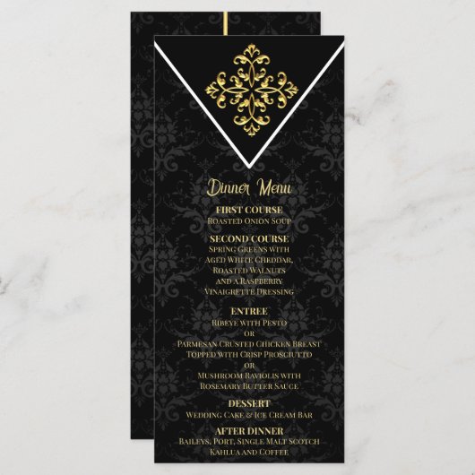 Avondglam bruiloft menu (Voorkant / Achterkant)