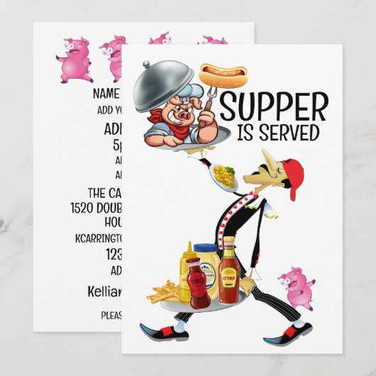 AVONDMAALTIJD is GESERVEERD Kaart (Voorkant / Achterkant)